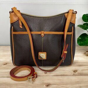 Dooney & Bourke Pebble Grain Kimberly Crossbody Bag Brown With British Tan Trim